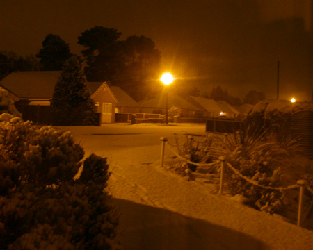 snow on road